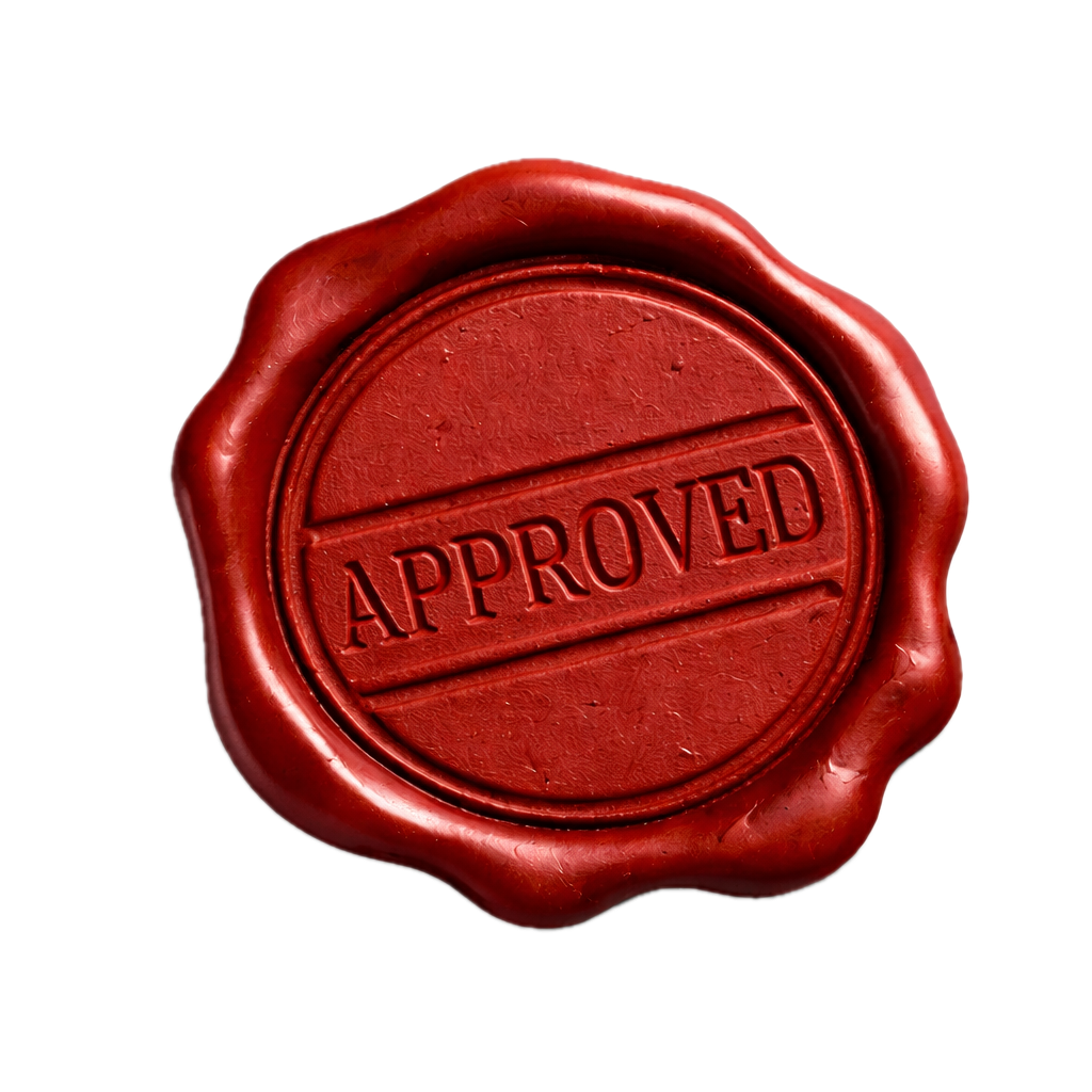 Approved wax stamp